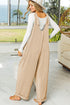 Corded Tie Straps V Neck Wide Leg Jumpsuit